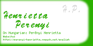 henrietta perenyi business card